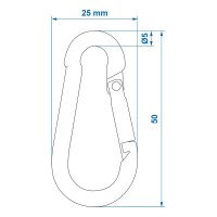 Karabiner Metall 5x50mm 2 Stück im Blister