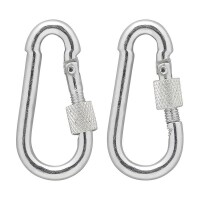 Karabiner Metall 5x50mm mit Schraubverschluss 2 Stück im Blister