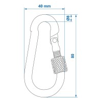 Karabiner Metall 8x80mm mit Schraubverschluss 2 Stück im Blister