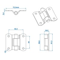Scharnier 73x61mm im Blister