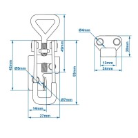 Exzenterverschluss verstellbar 70-81mm inkl. Gegenhalter im Blister