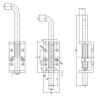 Federverriegelung Federverschluss Hebelverschluss Bolzenriegel  Ø12mm 17cm