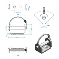 Halterung für Stellbordscharnier 12mm SPP UZ-02A V.1
