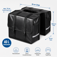 Fahrradtasche Gepäckträger 39x32,5x15cm Wasserdicht Reflektor Streifen 40L