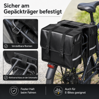 Fahrradtasche Gepäckträger 39x32,5x15cm Wasserdicht Reflektor Streifen 40L
