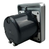 C-Line Steckdose, Klappdeckel, Einbaudose Silber 230V-AC speziell für Wohnwagen Wohnmobil