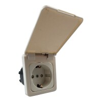 C-Line Steckdose, Klappdeckel, Einbaudose weiß 230V-AC speziell für Wohnwagen Wohnmobil