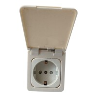 C-Line Steckdose, Klappdeckel, Einbaudose weiß 230V-AC speziell für Wohnwagen Wohnmobil