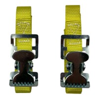 Spanngurtsatz 50 cm mit Metallklammern, 2 Stück, gelb, Nylon für Camping, Wohnwagen und Boot