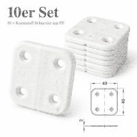 10 x Kunststoff-Scharnier 40 × 40 mm