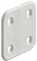 10 x Kunststoff-Scharnier 40 × 40 mm – gelenklos, abgerundet weiss