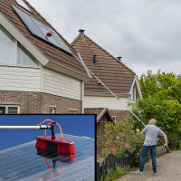 Waschbürste für Hauswand Solar Heavy Duty Teleskopstiel 166 - 700 cm mit Seifenspender