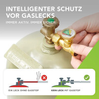 GasStop Notschlussarmatur automatische Gasflaschensicherung für Propangasflsachen