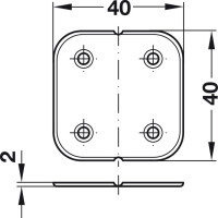 10 x Kunststoff-Scharnier 40 × 40 mm