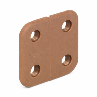 10 x Kunststoff-Scharnier 40 × 40 mm – gelenklos, abgerundet braun