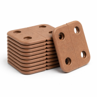 10 x Kunststoff-Scharnier 40 × 40 mm – gelenklos, abgerundet braun