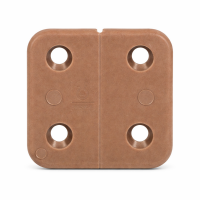 10 x Kunststoff-Scharnier 40 × 40 mm – gelenklos, abgerundet braun