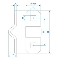 Lasche für D-Ring 10mm