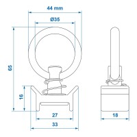Stud Fitting Single Metall