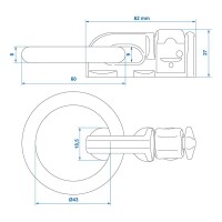 Stud Fitting Double mit Ring rund