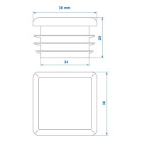 Endkappe 30x30mm 4 Stück im Blister