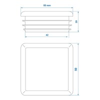 Endkappe 50x50mm 4 Stück im Blister