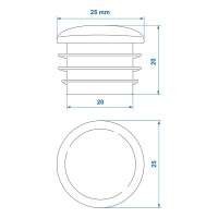 Endkappe Ø25mm 4 Stück im Blister