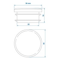 Endkappe Ø30mm 4 Stück im Blister