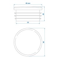 Endkappe Ø40mm 4 Stück im Blister
