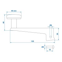 Hebel für Stützrad 35mm 341500