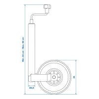 Stützrad 48mm Kunststoff-Felge mit Luftreifen 260x85mm