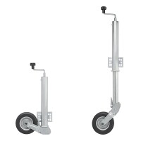 Stützrad 60mm Stahlfelge mit Vollgummi-Reifen 200x60mm klappbar