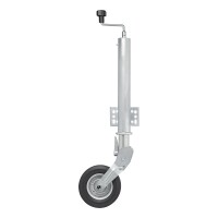 Stützrad 60mm Stahlfelge mit Vollgummi-Reifen 200x60mm klappbar