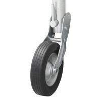 Stützrad 60mm Stahlfelge mit Vollgummi-Reifen 200x60mm klappbar