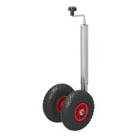 Doppelstützrad 48mm 2x Kunststoff-Felge mit Luftreifen 260x85mm