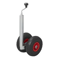 Doppelstützrad 48mm 2x Kunststoff-Felge mit Luftreifen 260x85mm