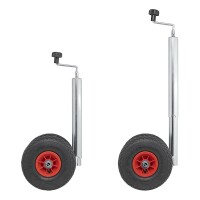 Doppelstützrad 48mm 2x Kunststoff-Felge mit Luftreifen 260x85mm