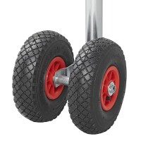 Doppelstützrad 48mm 2x Kunststoff-Felge mit Luftreifen 260x85mm