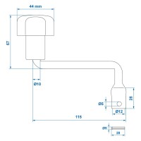 Hebel für Doppelstützrad 48 mm 341508