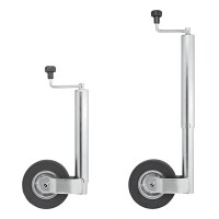 Stützrad 60mm Metall-Felge mit Vollgummi-Reifen 220x65mm
