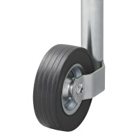 Stützrad 60mm Metall-Felge mit Vollgummi-Reifen 220x65mm