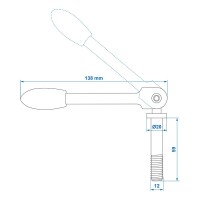 Knebel klappbar für Stützradklemme 48mm 341533 - 341536