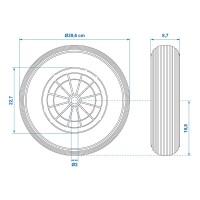 PU-Reifen mit Kunststoff-Felge 16" 4.00-8