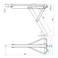 Stütze Ausdrehstütze 800kg 605x260mm H:500mm Wohnwagen Anhänger