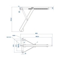 Ausdrehstütze 450 kg L: 663 mm H:512 mm