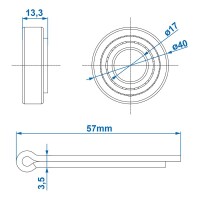Lager konisch 30203 17x40x13,2 - Kein Originalersatzteil - Nachbau - Hohe Qualität