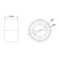 Kompaktlager 34/64x37mm universeel - Kein Originalersatzteil - Nachbau - Hohe Qualität