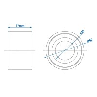 Kompaktlager 30/60x37mm passend für AL-KO - Kein Originalersatzteil - Nachbau - Hohe Qualität