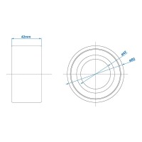 Kompaktlager 42/80x42mm passend für AL-KO - Kein Originalersatzteil - Nachbau - Hohe Qualität