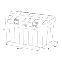 Aufbewahrungsbox Deichsel Kunststoff 320 x 630 x H355mm inkl. M-S